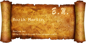 Bozik Martin névjegykártya